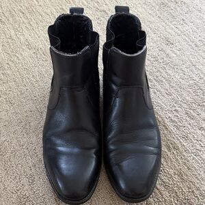 Steve Madden Black Leather Ankle Boots
